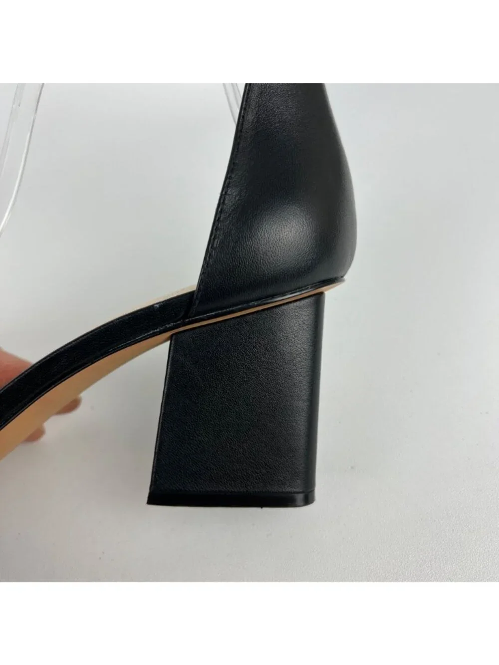 Vince Camuto Womens Margry Block Heel Sandal Black Leather Ankle Strap size 11